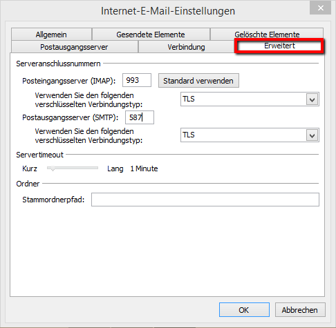 Email Einrichtung Outlook