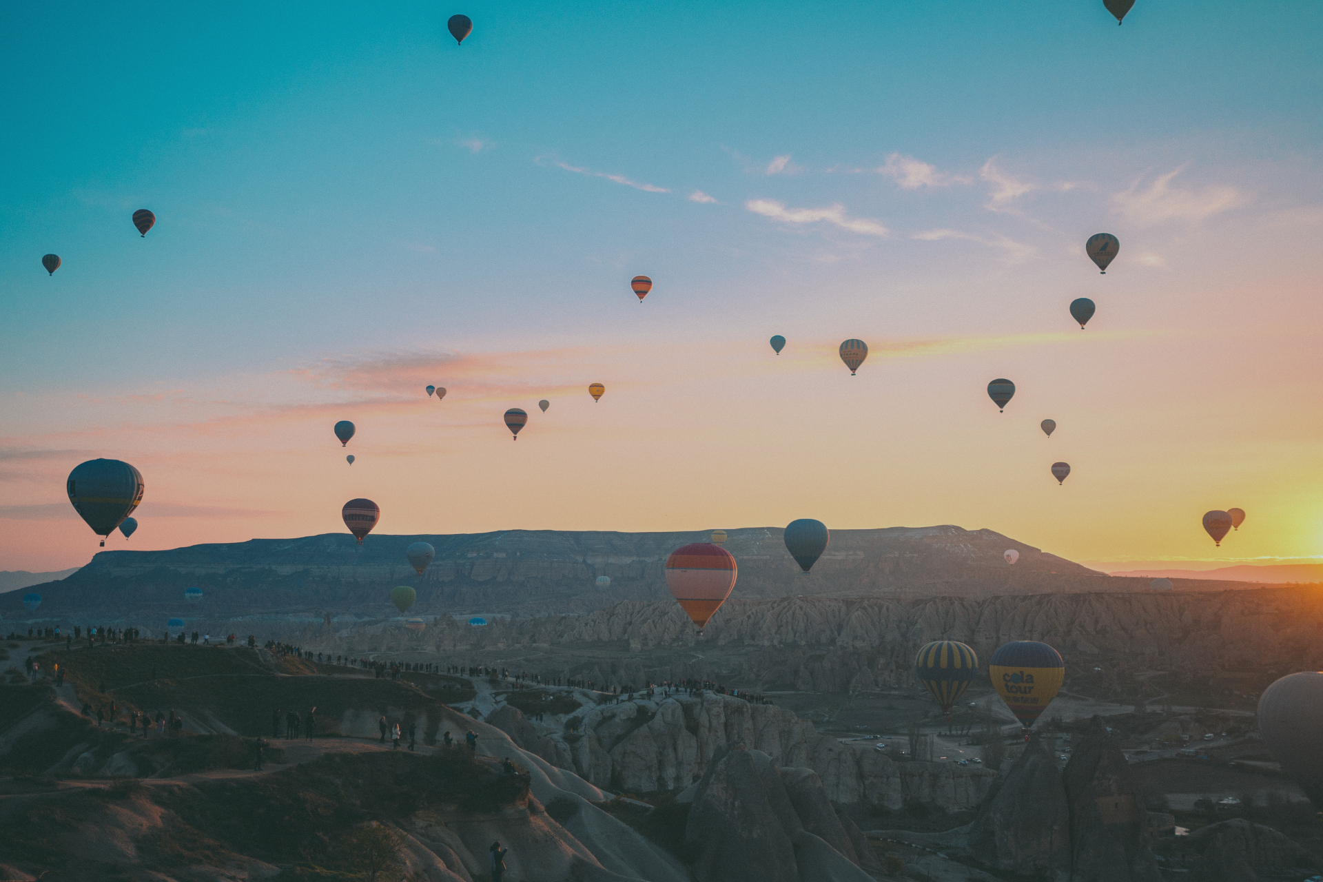 Horizont mit Heißluftballons