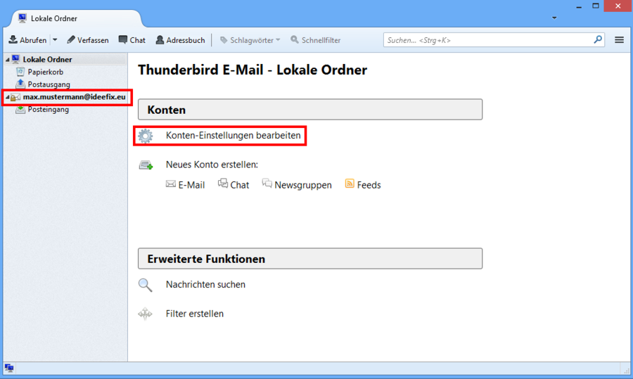 Email Einrichten Thunderbird