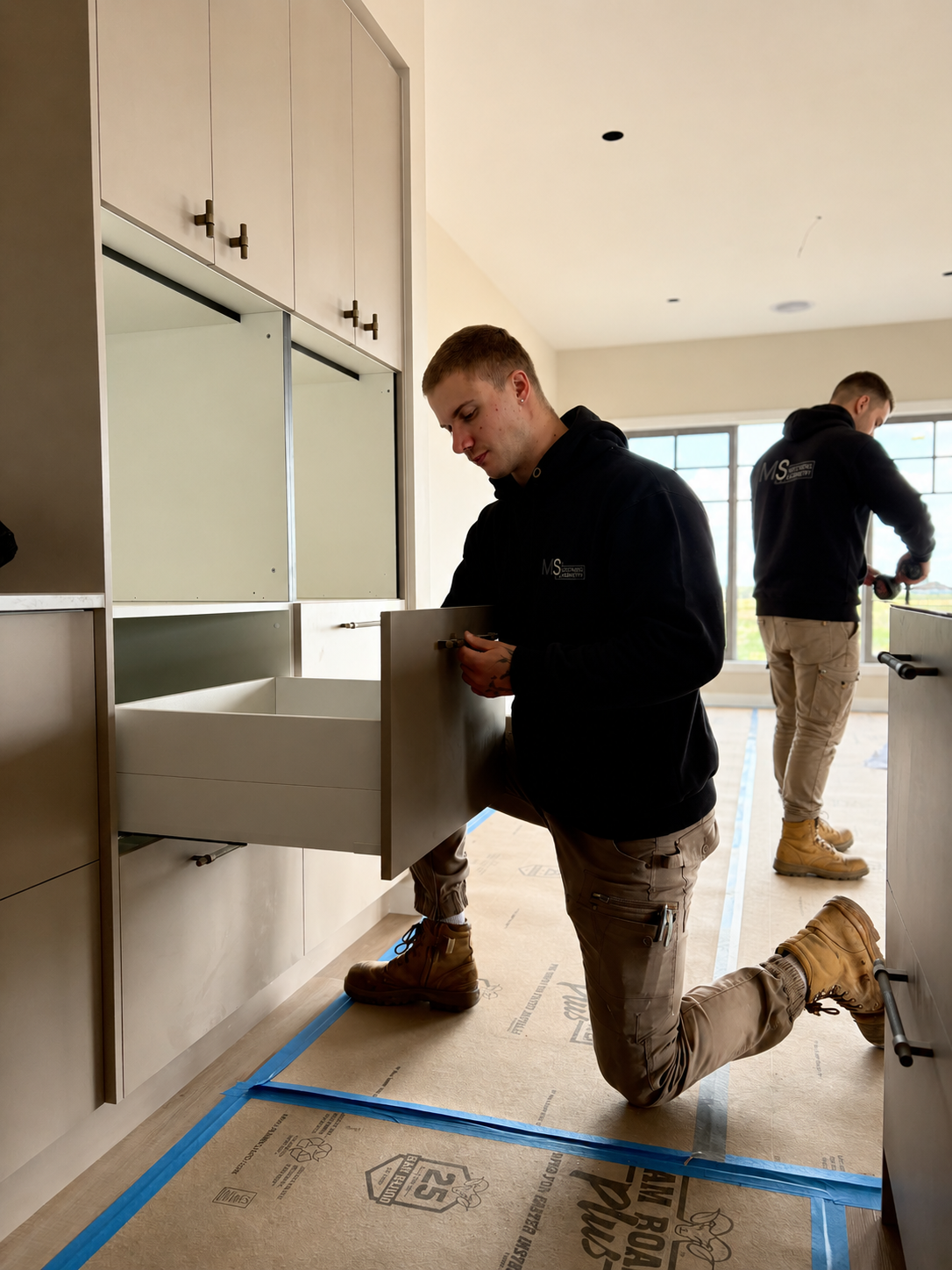 Cabinet maker at work