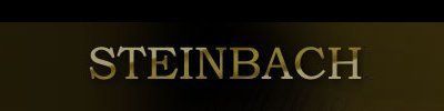 Golden-colored "STEINBACH" text on a dark, blurred background.