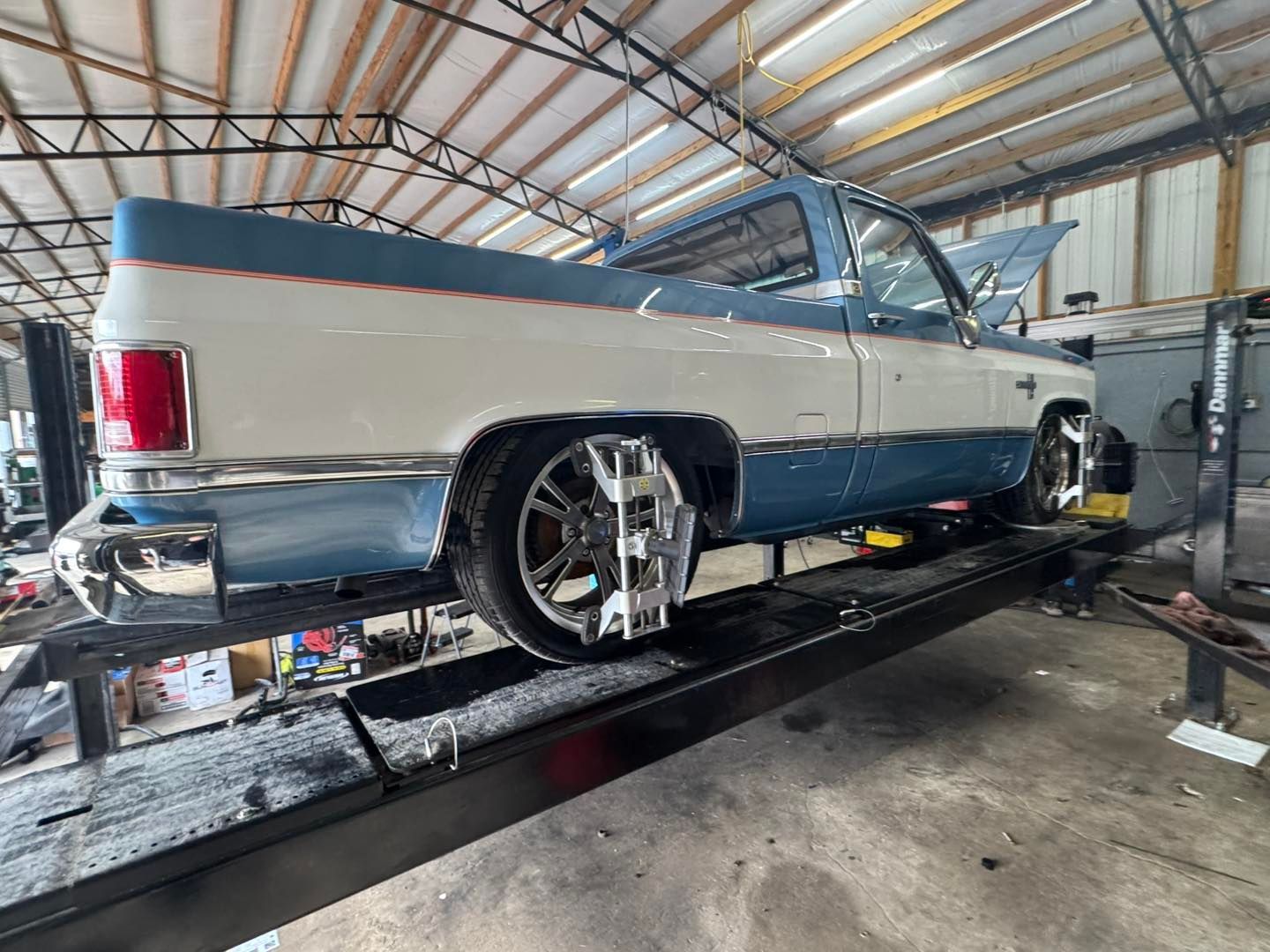 1986 Chevrolet C10 Undergoing a Wheel Alignment | Swinney's Automotive