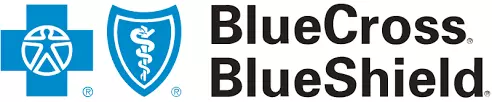Blue Cross Blue Shield logo with a blue cross and a shield, and text