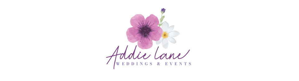 Logo with pink flower and script text