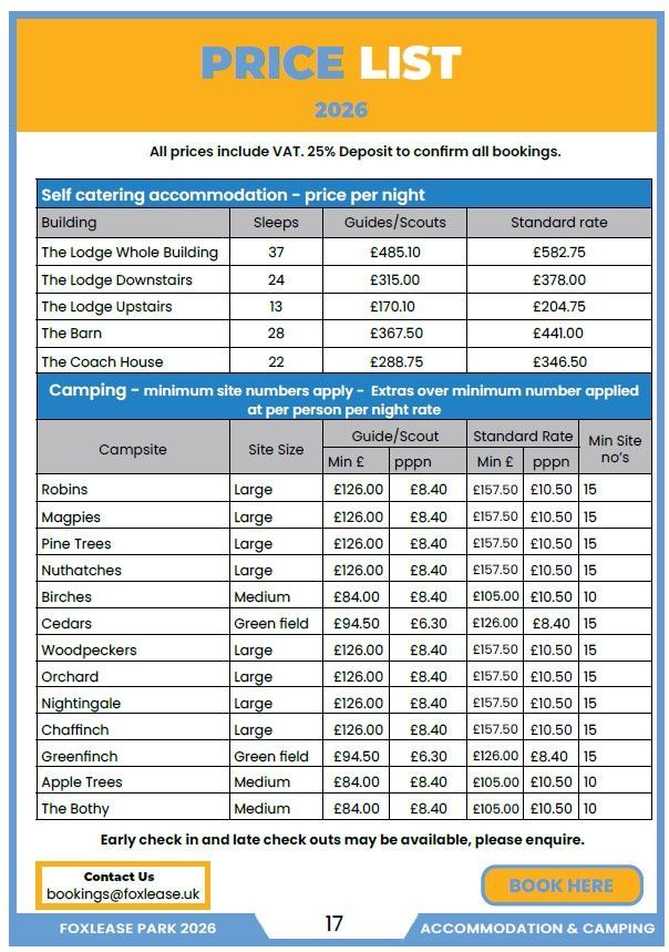 2026 price list