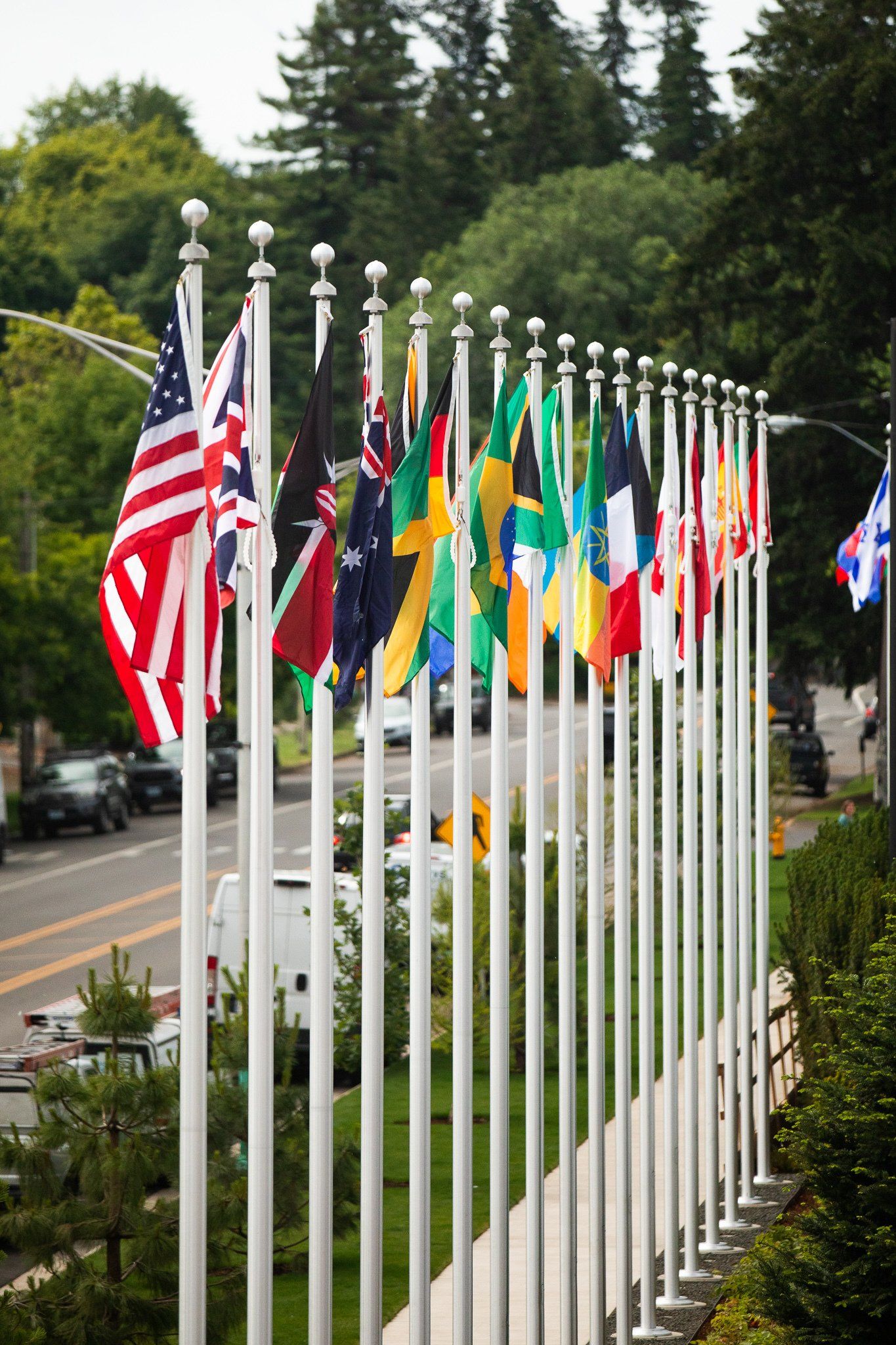 Flag pole outside Mcdonals Store