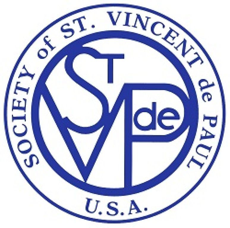 St. Vincent de Paul Society U.S.A. blue circular logo with white cross and “SVP” letters