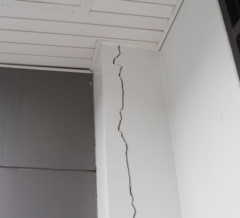 Cracked White Wall — Affordable Underpinning Solutions In Shell Cove, NSW