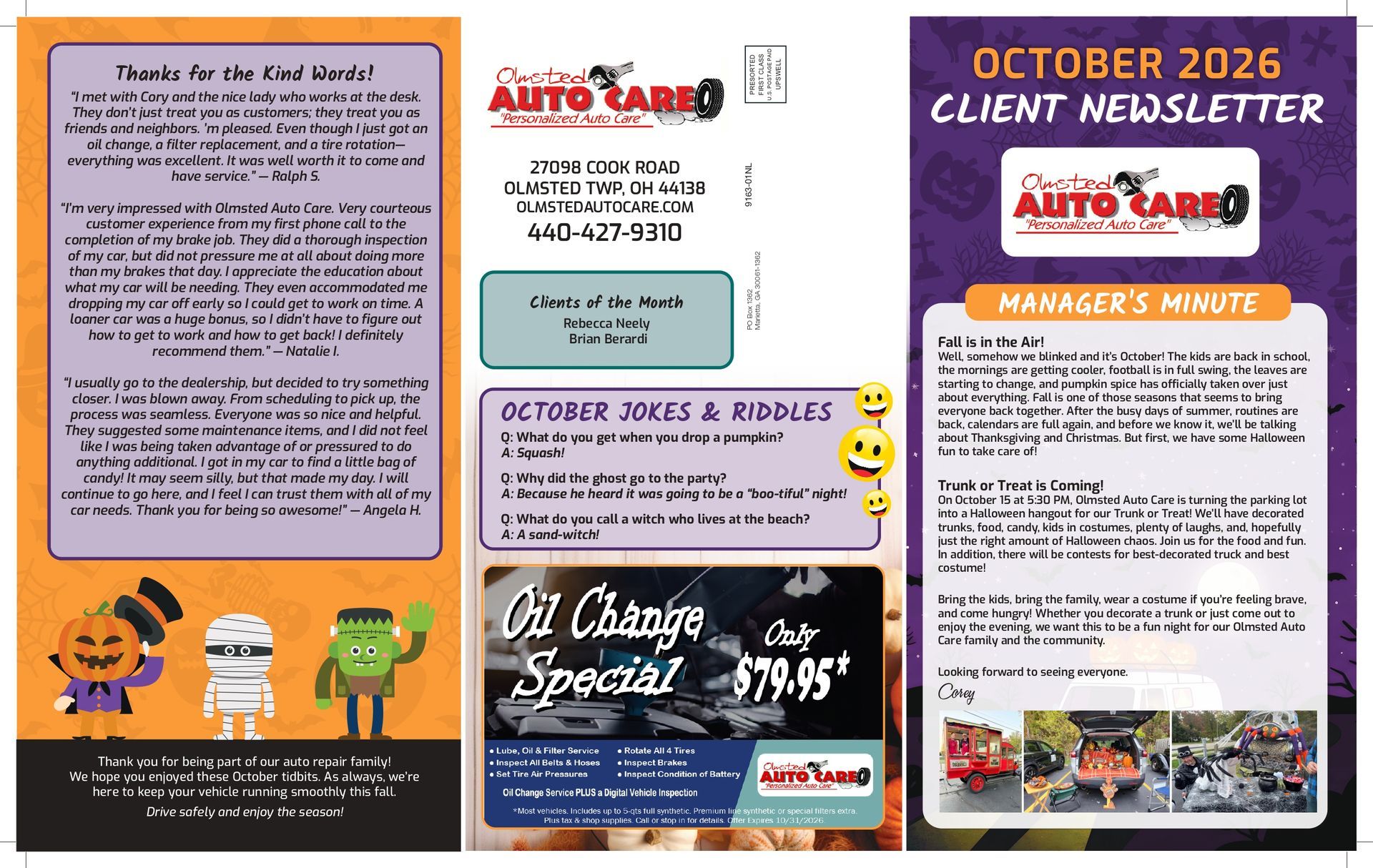 Newsletter - Olmsted Auto Care