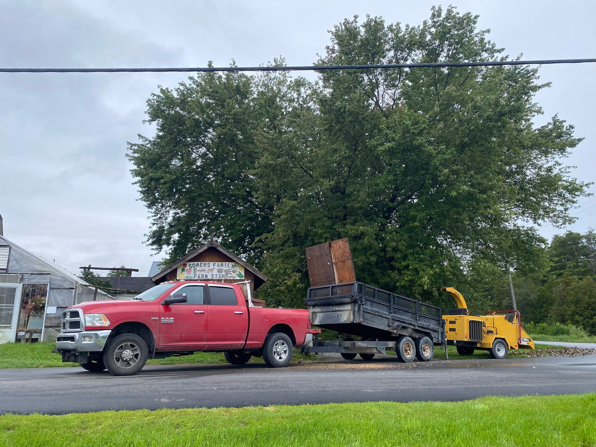 Spring clean up with a wood chipper by NEK Tree Workz