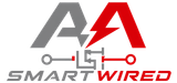 SmartWired logo with stylized black and red “A” and wire icon