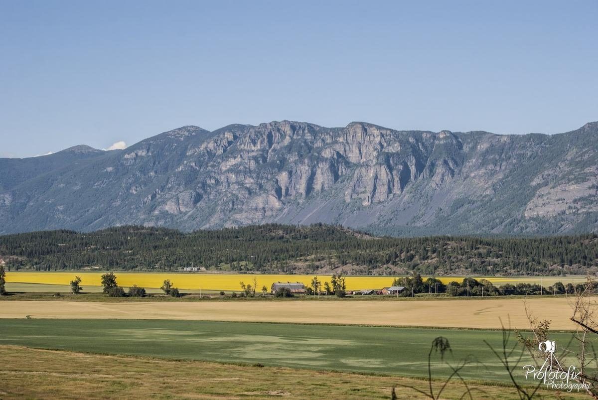 Farmland and mountains near Porthill, Idaho