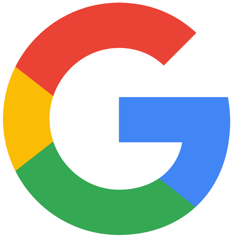 The google logo has a red , yellow , green and blue circle around it.