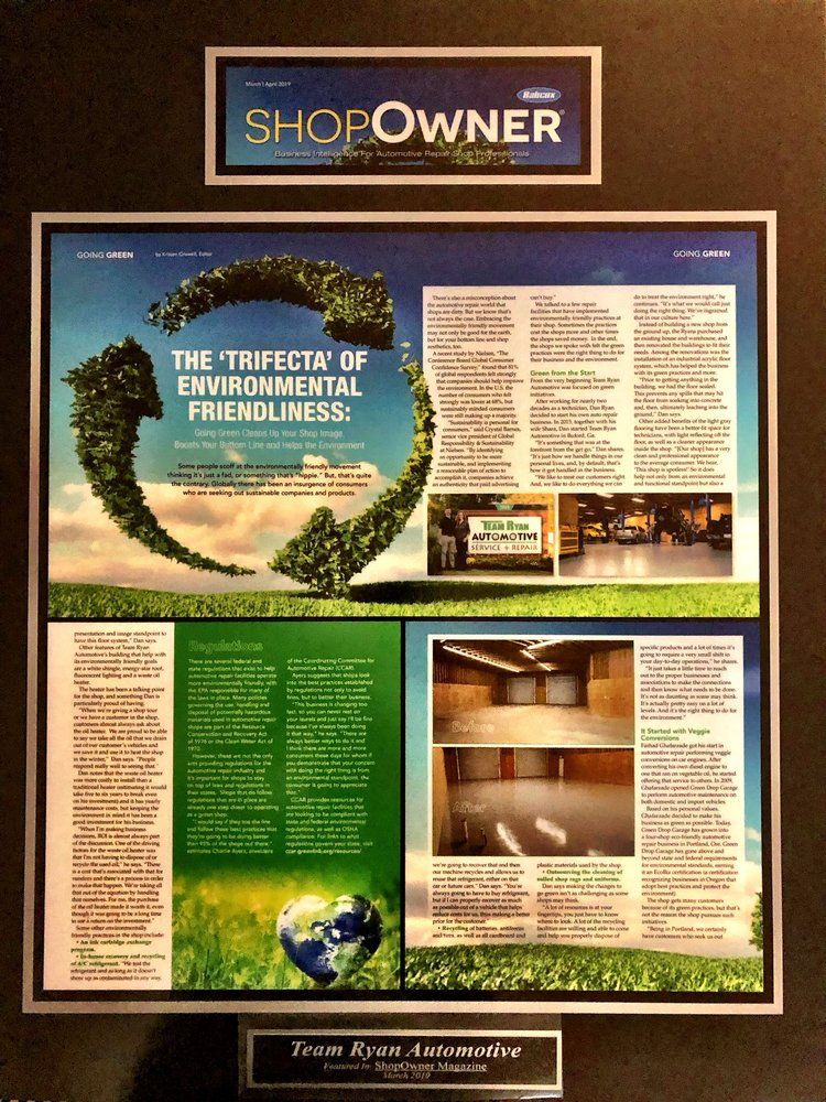 Environmentally Friendly Automotive Repair - By Shop Owner Magazine
