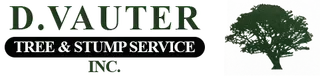 D. Vauter Tree & Stump Service logo with green tree graphic on white background