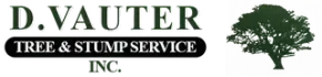 D. Vauter Tree & Stump Service logo with green tree graphic on white background