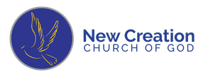 Logo of New Creation Church of God with a bird inside a blue circle.