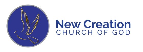 Logo of New Creation Church of God with a bird inside a blue circle.