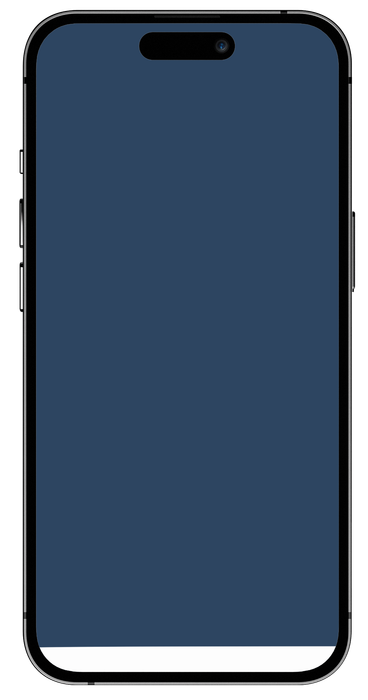 Simple smartphone mockup with a dark blue screen and black frame on a white background