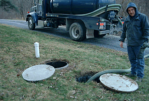 Allstate Septic pumping service at a residential property in Eastern Pennsylvania