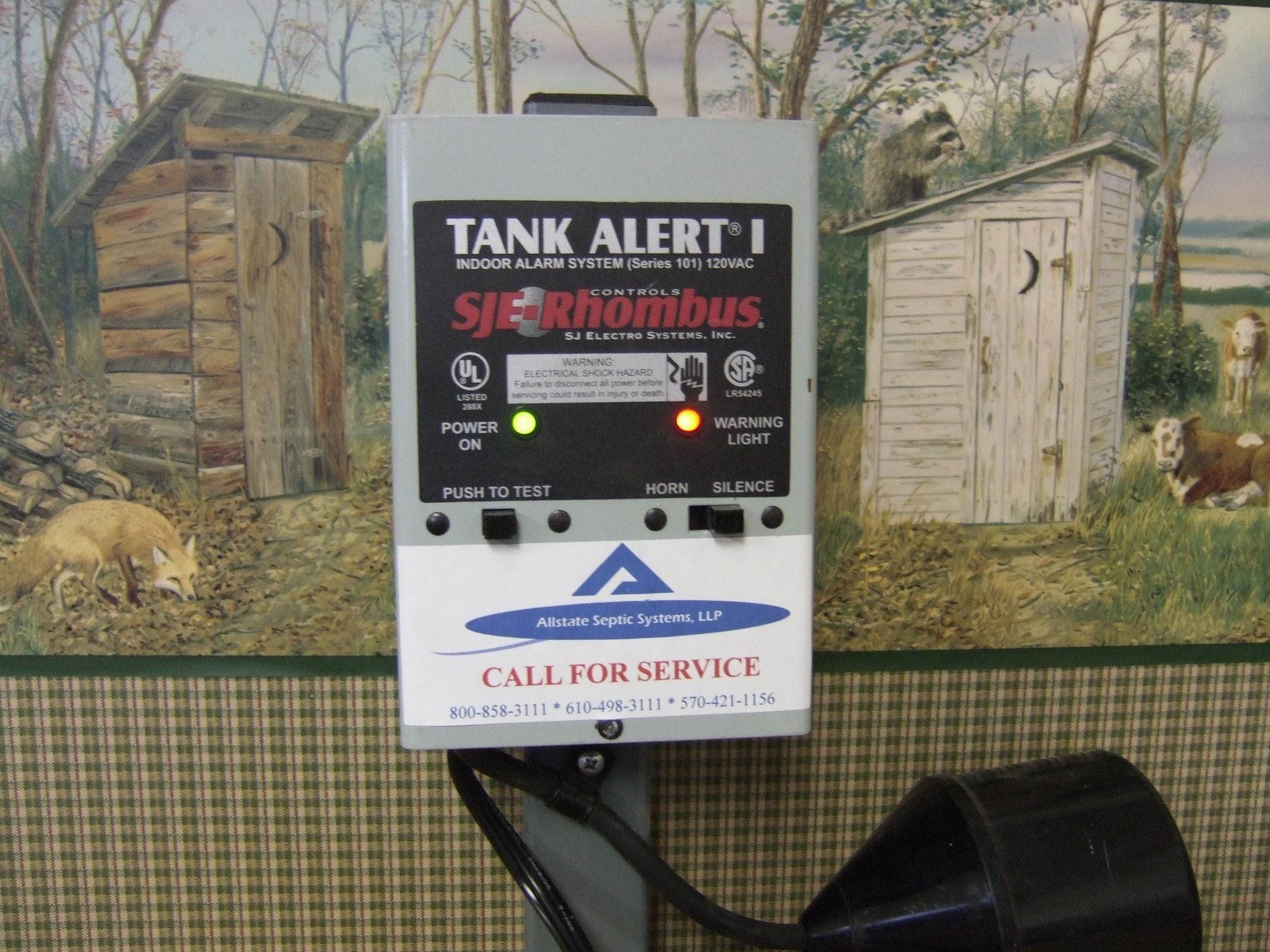 Septic tank monitoring and alarm system installed by Allstate Septic Systems