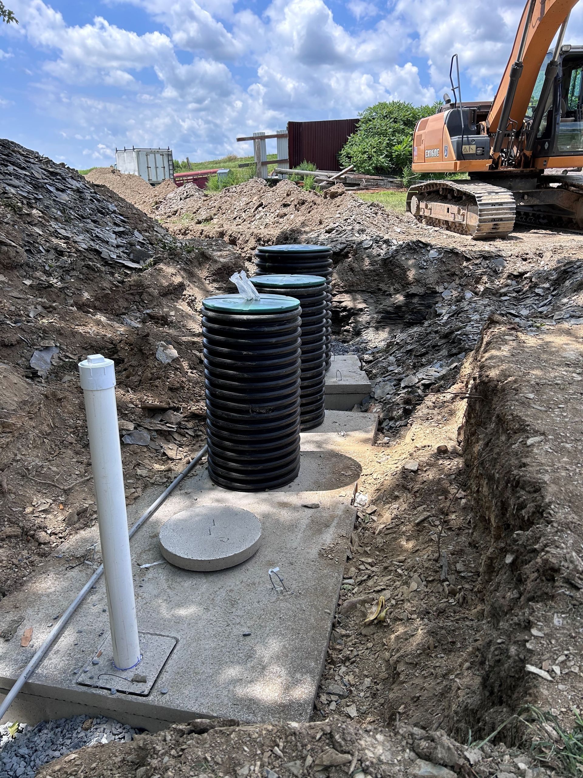 Septic system excavation and installation project by Allstate Septic Systems