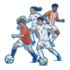 Dutch FC youth soccer action poster featuring players