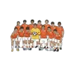 Cartoon-style youth soccer player graphic