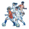 Dutch FC youth soccer action poster featuring players