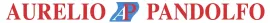 Logo Aurelio Pandolfo con scritta rossa e blu e un’icona stilizzata «AP»