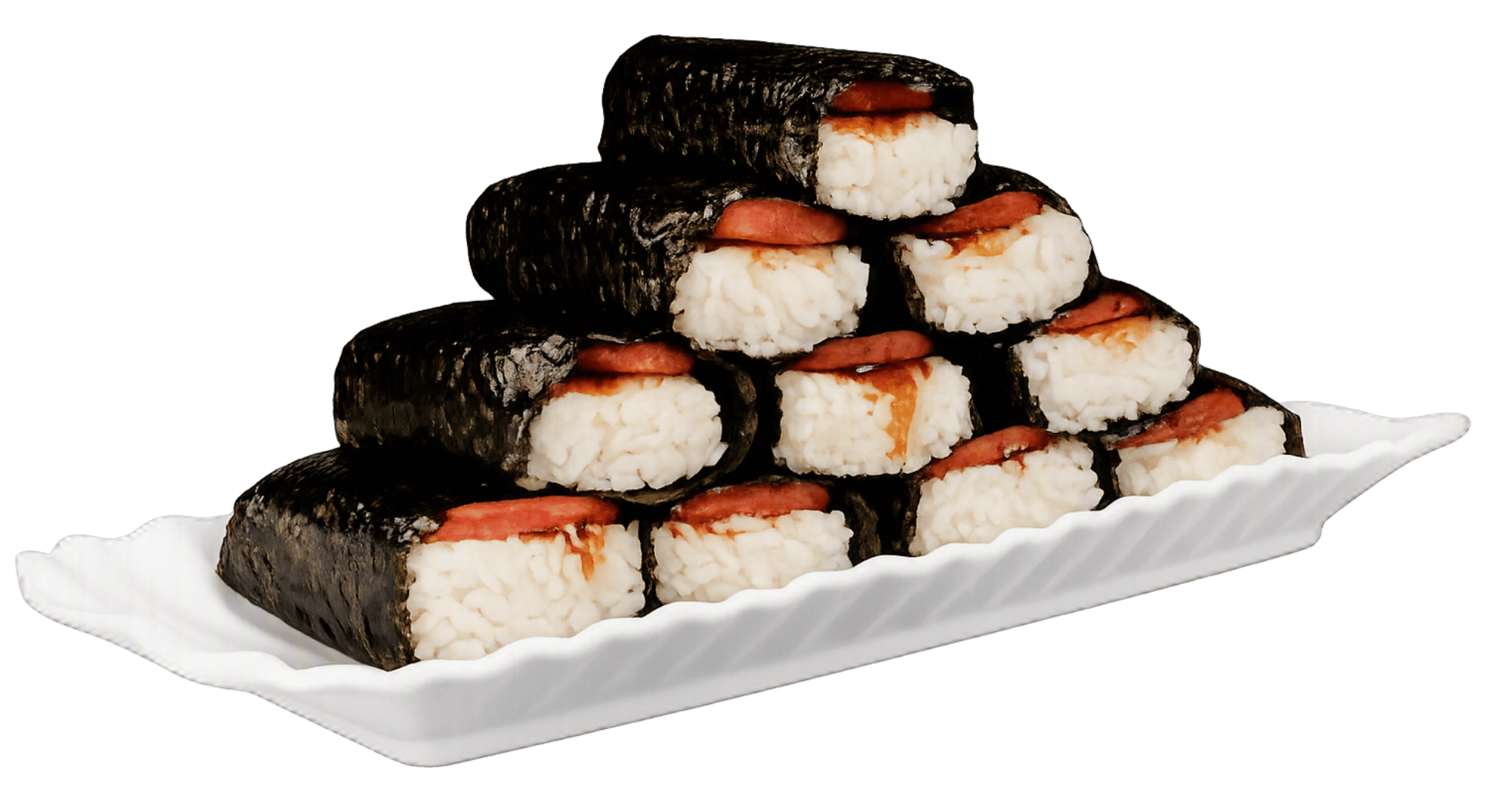 Tray of sushi rolls