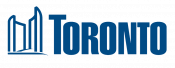 Toronto city logo with blue skyline icon and wordmark on white background