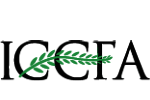 ICCDA logo with green plant sprig. Black letters.