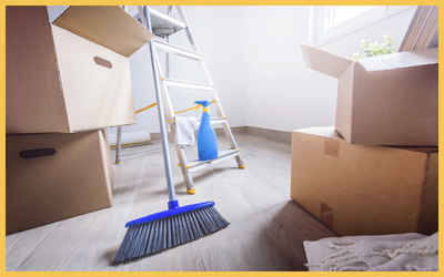 boxes and brooms
