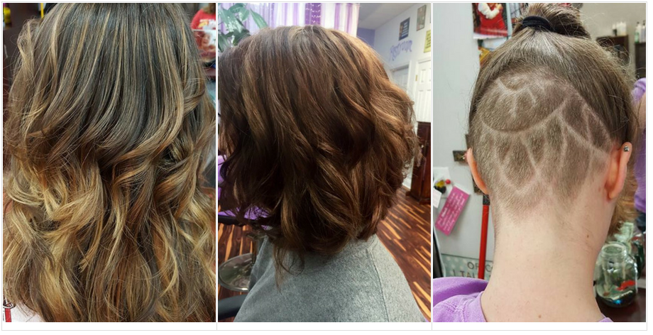 collage of hairstyles
