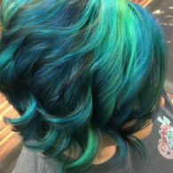 blue colored hair