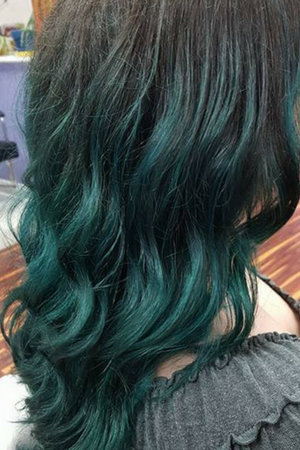 blue colored hair