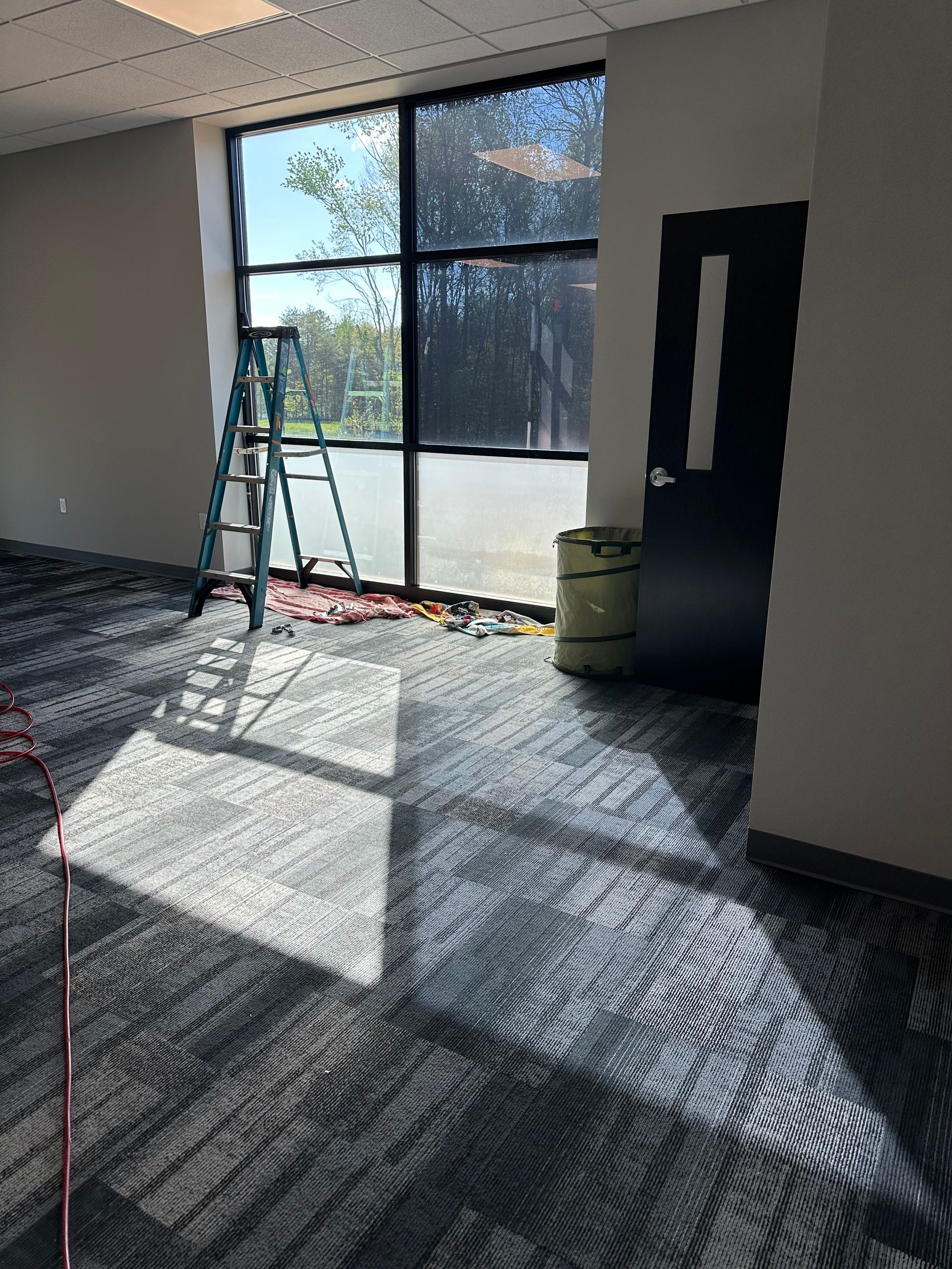 There is a ladder in the middle of the room.