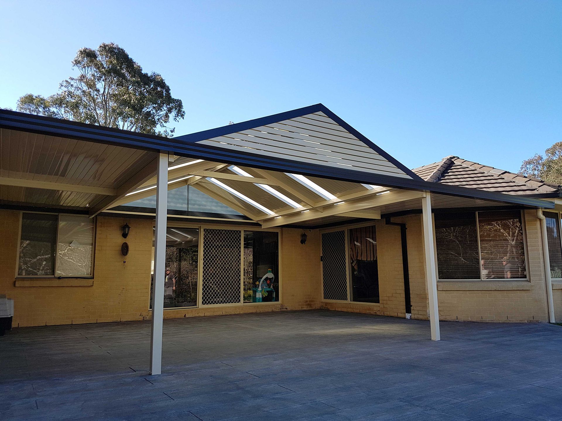 Patio with Modern Made Roof - Wallan, VIC - Victorian Garages & Barns