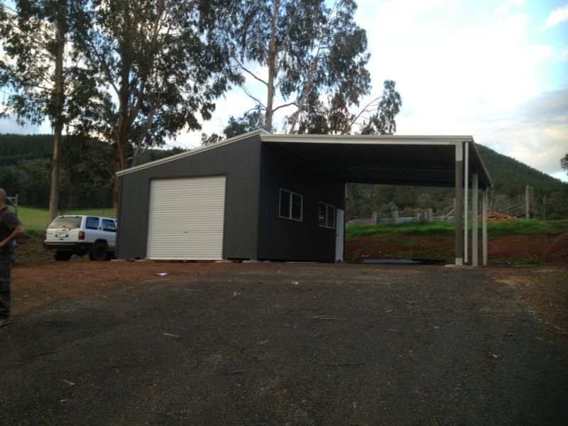 A Black Garage - Wallan, VIC - Victorian Garages & Barns
