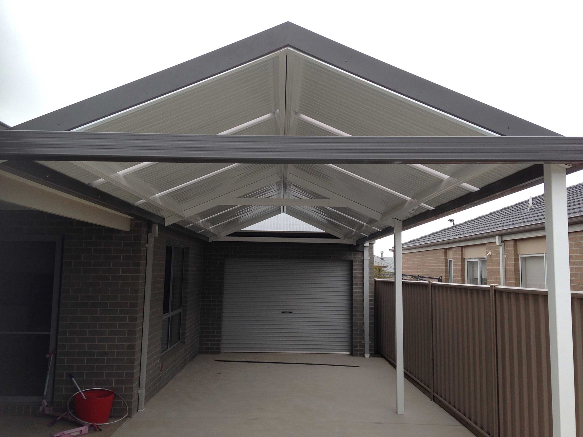 An Empty Patio - Wallan, VIC - Victorian Garages & Barns