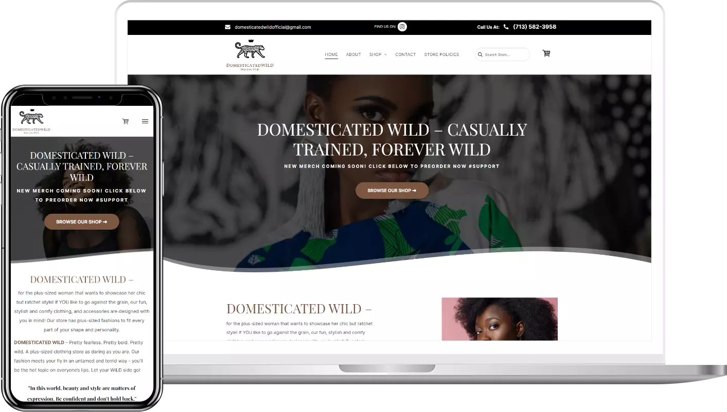 A laptop and a cell phone are displaying a website.