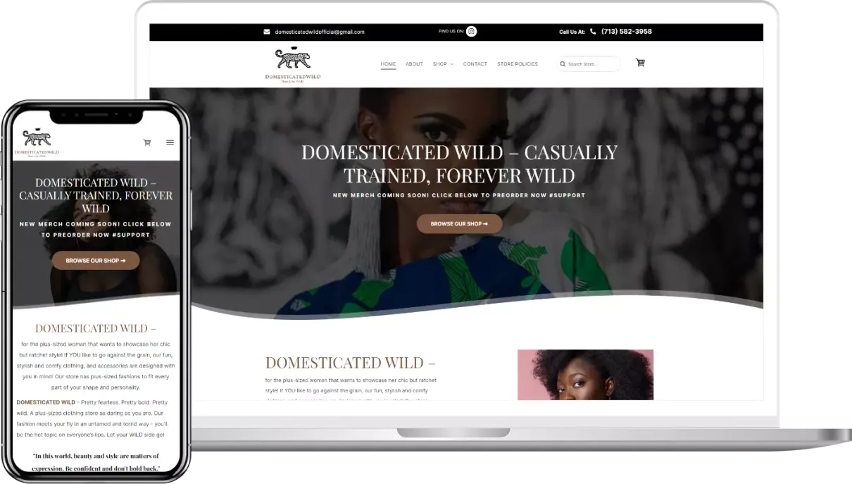A laptop and a cell phone are displaying a website.