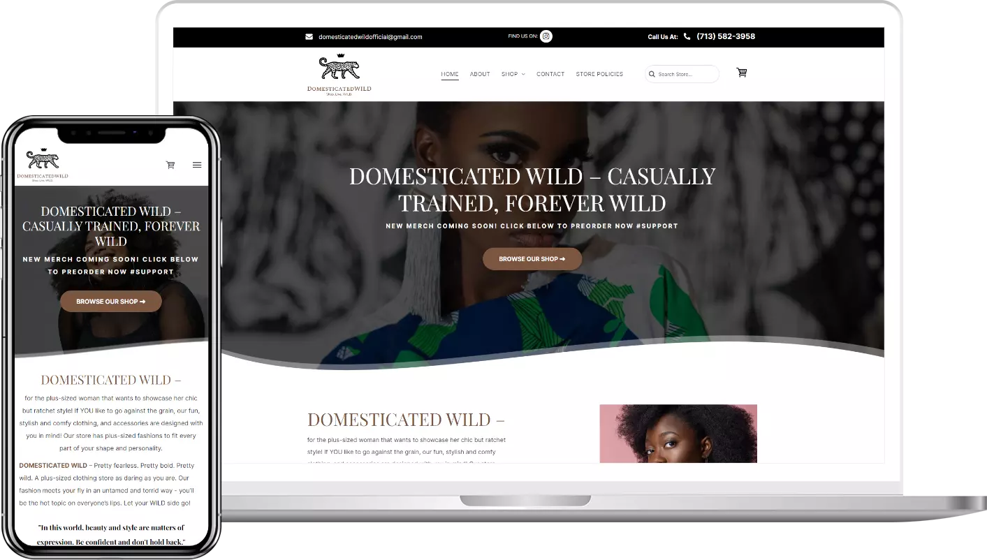 A laptop and a cell phone are displaying a website.