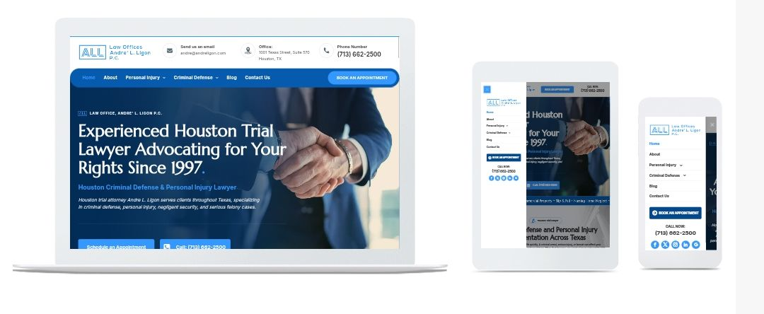 Law Web page in different screens