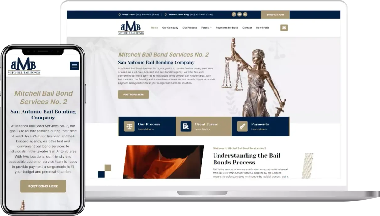 A laptop and a cell phone are displaying a website.