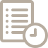 Checklist with a small clock icon, suggesting a task list or schedule reminder