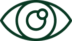 Green eye icon outline with concentric circles and a small pupil center