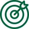 Green target icon with an arrow in the center