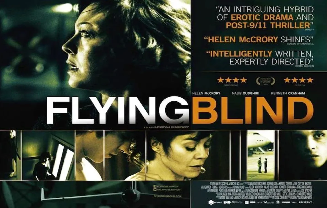 Photo of the feature film 'Flying Blind' starring Helen McCrory, produced by Ignition Films/Matador, scored by Jon Wygens in 2012.